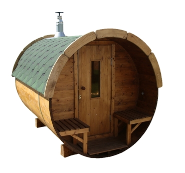 Fasssauna 190 x 250 cm mit Terrasse (Bausatz)